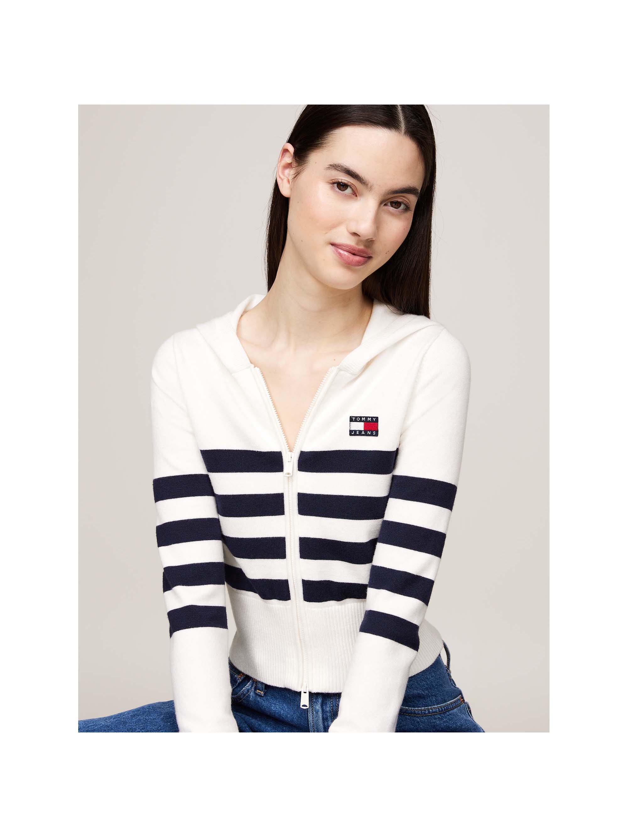 imagem de Tommy Jeans Tjw Stripe Zip Thru Suéter3