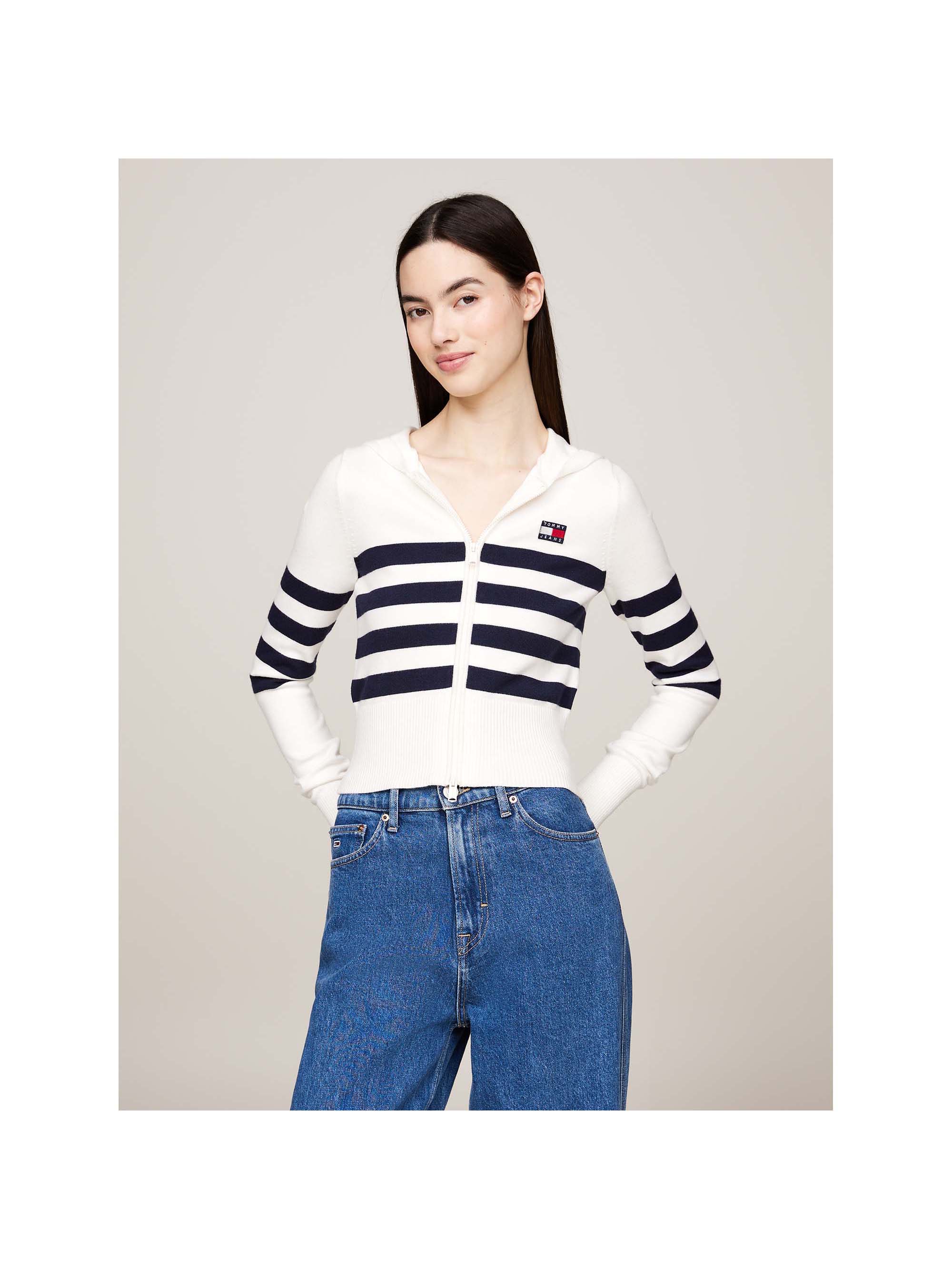 imagem de Tommy Jeans Tjw Stripe Zip Thru Suéter4