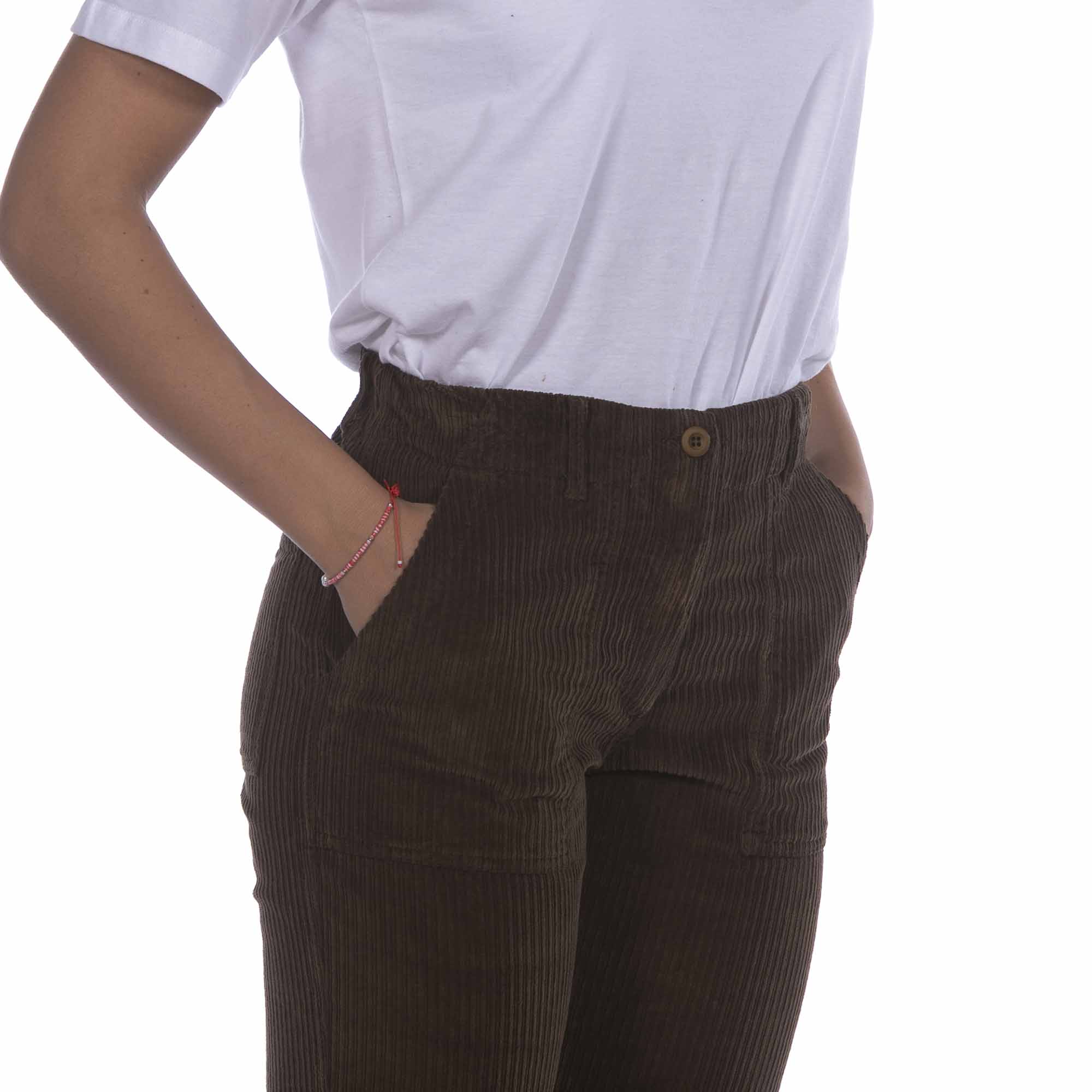 Pantaloni 4.10 Panta Tasconi Isria Marrone Donna - Foto 8 di 8