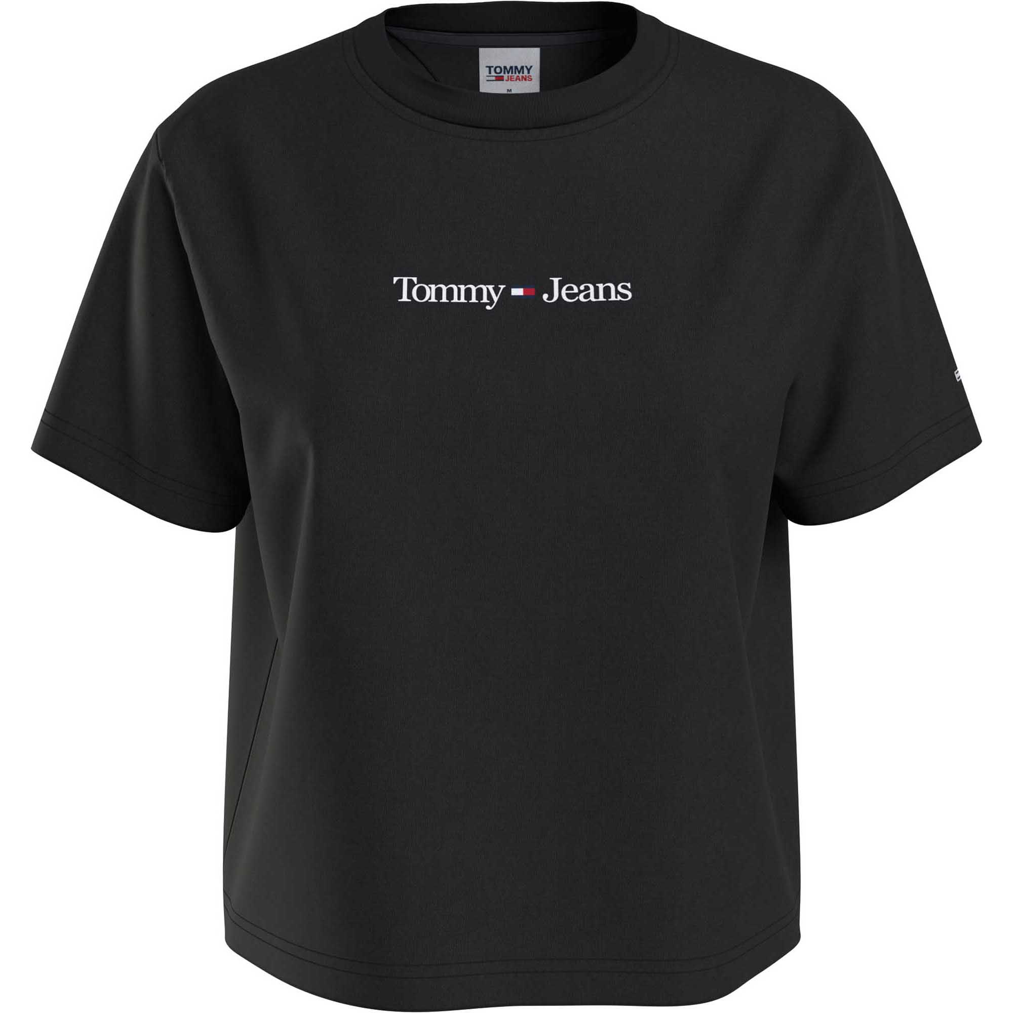 Tommy Hilfiger T-Shirt Serif Linear Nero Donna Nero